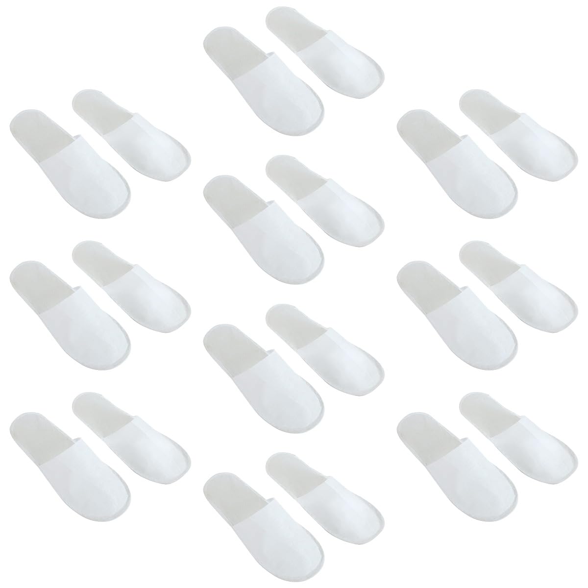 LNQ LUNIQI 10 Pairs Disposable Hotel Bedroom Slippers White Spa Slippers Women Closed Toe Slippers Non- Slip Travel Slippers for Guest Wedding Party