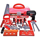 FUN LITTLE TOYS 36 Pieces Kids Tool Set, Tool Box for Boys and Toddlers