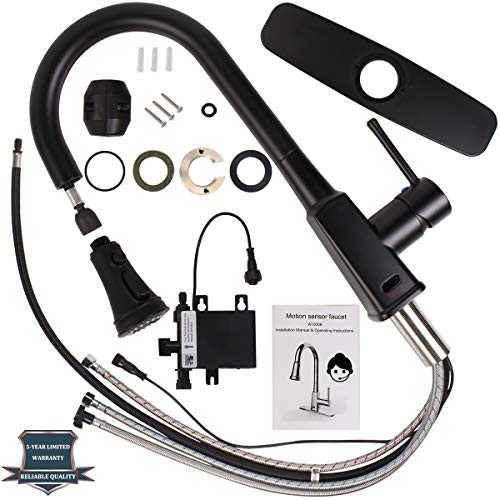 Motion Sensor Touchless Kitchen Faucet,Soosi Automatic Pull Down