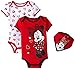 Disney Baby-Girls Minnie Mouse Bodysuits and Bib, Red, 12 Months (Pack of 3)