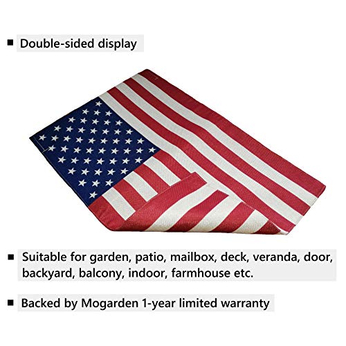 Mogarden American Garden Flag, Double Sided, 12.5 x 18 Inches, Weatherproof Heavy Burlap USA Yard Flag