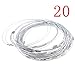 So Beauty 20pc DIY Jewelry Making Steel Wire Choker Collar Necklace Cords, Silver