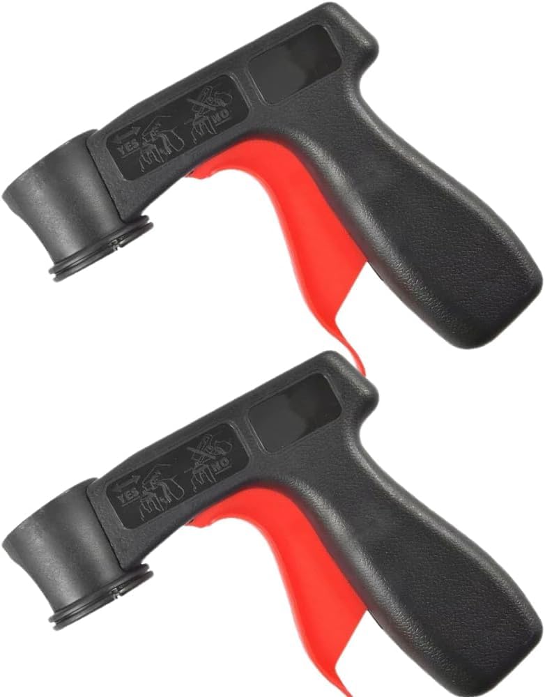 Photo 1 of (2- Pack) Instant Aerosol Trigger Handle , Instantly Converts Spray Cans into Spray Guns - Full Hand Grip, Reusable, Easy to Clip-On & Off - Universal Fit, Use on Spray Paint, Adhesives, Lubricants
