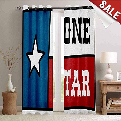 Unoseks Lanzon Texas Star Gromets Curtain For Bathroom Lone Star