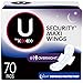 U by Kotex Security Maxi Pads with Wings, Overnight, Unscented, 70 Count