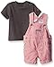 Calvin Klein Baby-Boys Charcoal Interlock Top and Stripes Woven Shortall