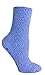 MinxNY 2 Pair Pack Non-Slip Lavender Infused Fuzzy Chenille Periwinkle Heart Slipper Socks