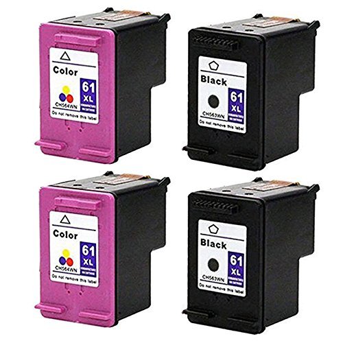 RIGHTINK 4 Combo Pack (Black Tri-color) 61XL Ink Cartridges Compatible With HP officejet 4635 4632 4630 8040 8045