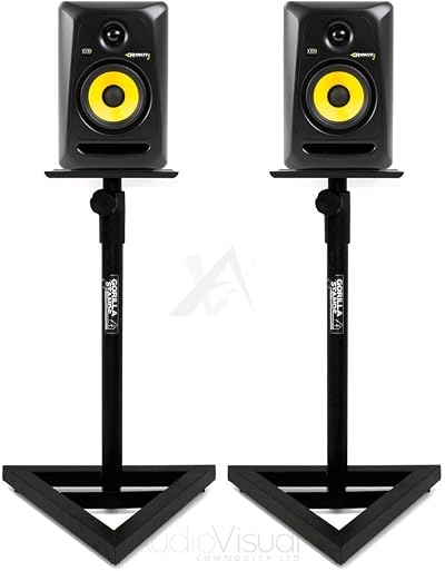 Gorilla DJ GSM-100 Studio Monitor Speaker Stands Adjustable Height Foam Pads