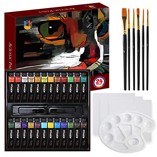 Mancola Acrylic Paint Set, 34 Piece Professional Painting Supplies Set