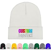 ZJHCEUS Custom Beanie Hats, Personalized Beanies Knit Cuffed Cap with Text Logo Name, Warm Gifts for Men Women