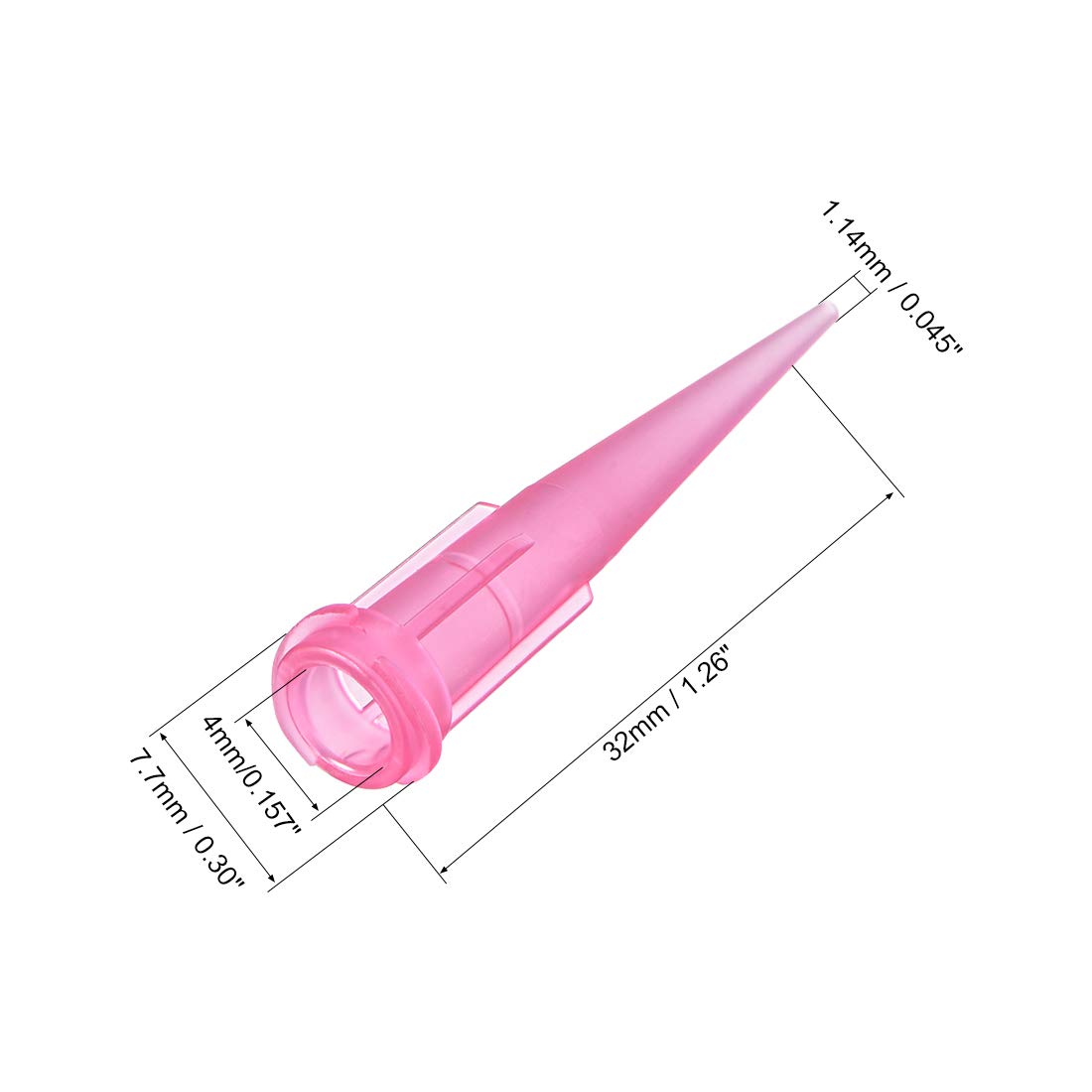 sourcing map Industrial Blunt Tip Tapered Dispensing Fill Needle 20ga X 1.26" Pink 120pcs - Image 4