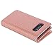 Galaxy Note 8 Case, Lontect PU Leather 9 Card Slot Bling Wallet Folio Case with Detachable Magnetic Hard Case for Samsung Galaxy Note 8 - Shiny Rose Gold