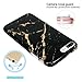 JAHOLAN Black Gold Marble Design Clear Bumper TPU Soft Rubber Silicone Cover Phone Case Compatible with iPhone 7 Plus/iPhone 8 Plus