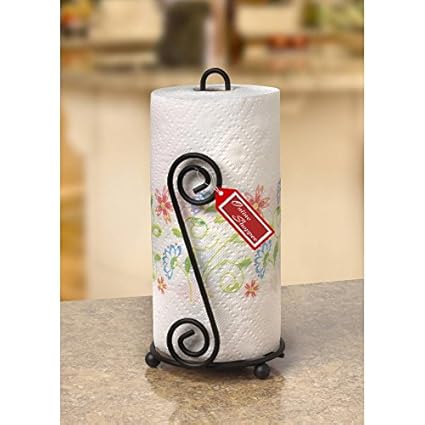 Onlineshoppee Wrought Iron Poseedor Kitchen, Toilet Tissue Roll Dispenser Napkin Holder(Black)