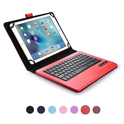 Microsoft Surface 3 keyboard case, COOPER INFINITE EXECUTIVE 2-in-1 Wireless Bluetooth Keyboard Magnetic Leather Travel Cases Cover Holder Folio Portfolio + Stand Microsoft Surface 3 (Red)