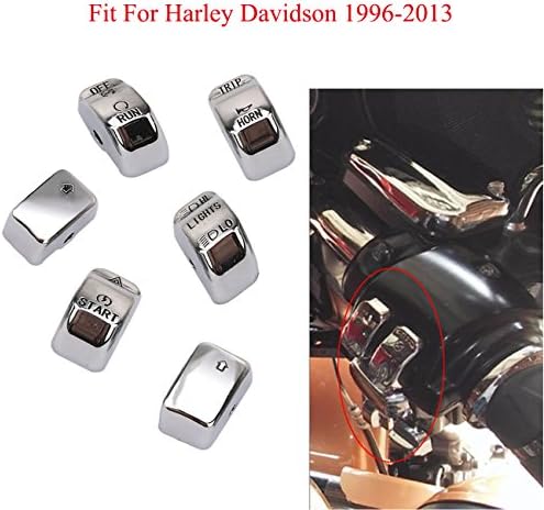 Switch Housing Button Cover Cap kit for Harley-Davidson 1996-2013 6 Pcs