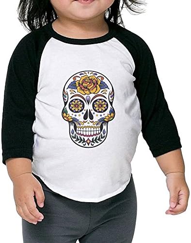 GroupFlying Sugar Skull Unisex Boys&amp;girls 3/4 Sleeve Raglan Baseball Tee