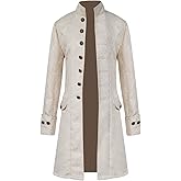 Men's Steampunk Coat Colonial Jacket Vintage Medieval Victorian Costume Tailcoat