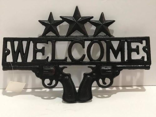 Double Pistol Welcome Wall Decoration Media Room Man Cave Theater Room