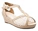 Olivia K Girls Glitter and Rhinestone Open Toe Wedge Heel (Toddler/Little Girl)