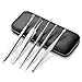 HeyBeauty Blackhead Remover Tools Kit with 10 PCS Alcohol Cotton Pads, Professional 5 in 1 Whiteheads Blemish Comedones Acne Zit Pimple Treatment Tools