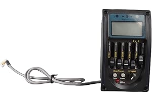 POENVFPO 5 Band Acoustic Guitar Pickup with LCD Display, Builtin Tuner, Volume Control, Professional Sound Amplification Syst