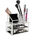 MCB Home Essentials-Acrylic Makeup & Cosmetic Jewelry Organizer -Storage Display Box with 2 Set of Drawers Great Birthday Present