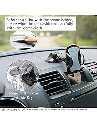 Coche Soporte de teléfono, ohlpro soporte de teléfono celular para coche Dash parabrisas Dashboard Universal 360 ° giratorio, ajustable para iPhone, Samsung, Sony  todos los Smartphones GPS móvil