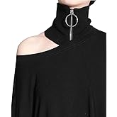 YEKEYI Detachable Knitted Fake Collar High Collars Lapel Wrap Zipper Choker Collar for Women