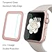 [Updated Version] AUNEOS Screen Protector for Apple Watch [Series 2] Glass Protector for 38MM Apple Watch [2 in 1] [Full Coverage] 3D Tempered Glass for Apple Watch Series 2 (38mm, Rose Gold)