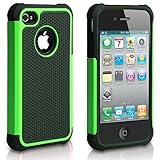 iPhone 4 Case, iPhone 4S Case, CHTech Fashion Shockproof Durable Hybrid Dual Layer Armor Defender Protective Case Cover for Apple iPhone 4/4S (Green)