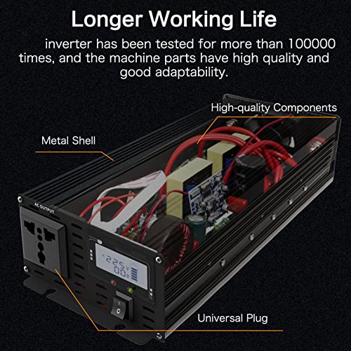 IGERCN Sine Wave Converter, Car 12V Inverter 3000W