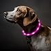 BSEEN Light Up Dog Collar, Silicone LED Pet Collar Rechargeable Glowing Puppy Necklace Safety Dog Lights for Night Walking (Pink)