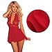 Wensltd Clearance! Lady Sexy Lingerie Corset+G-string Sleepwear (M, Red)