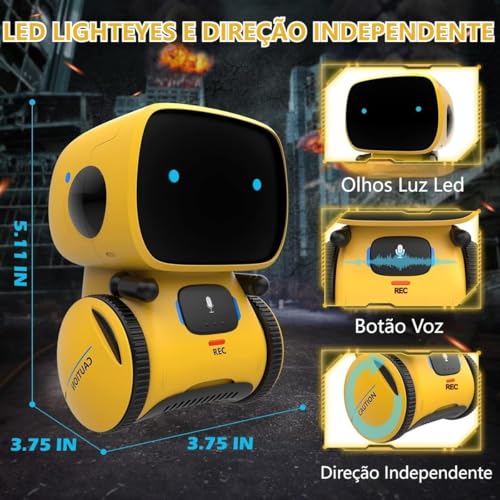 Robô De Controle De Voz Interativo Para Crianças Inteligente (Amarelo)