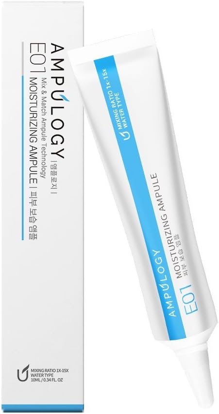 Ampulogy, Ampoule for Daily Skin Care- High Concentrated Serum for Face and Neck, Anti Aging, Moisturizing, Nourishing with Hyaluronic Acid, Natural Ingredients, Vitamin - 0.34 OZ (Moisturizing)