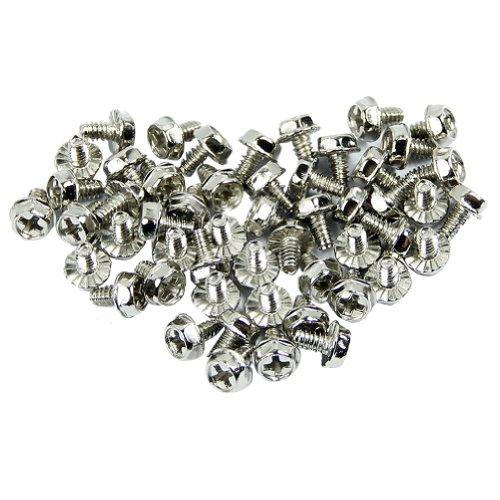 Estone 100pcs Toothed Hex 6/32 Computer PC Case Hard Drive Motherboard Mounting Screws