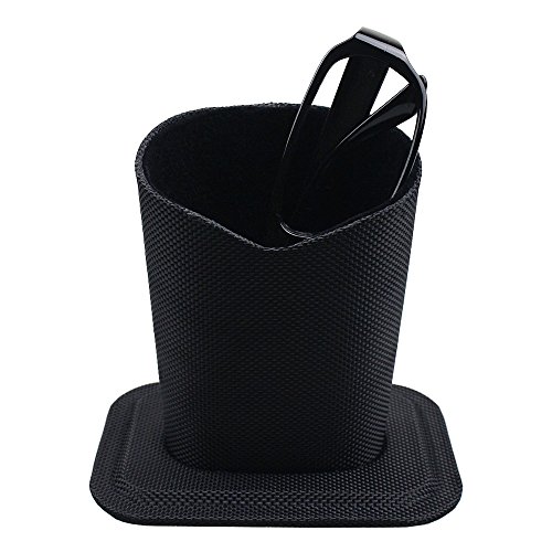 Mustar Eyeglass Holder,Black Oxford Cloth Glasses Stand Case,Velvet Lined Protective Eyeglasses Case for Desks or Nightstands