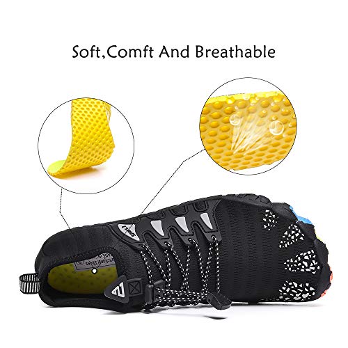 Mens Womens Water Shoes Aqua Shoe Swim Socks Quick Dry Barefoot for Boating Fishing Diving Surfing with Drainage Driving Yoga Upstream Black C 8.5 M US Women/7 M US Men - Thumbnail 5