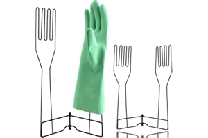 Steel Kitchen Gloves Drying Rack for Dishwashing & Cleaning Gloves - Space-Saving Holder to Dry Glove (Black)