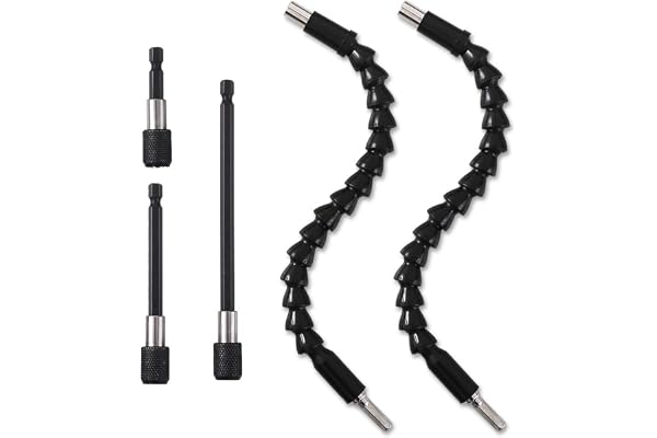 Cozihom 1/4’’ Drill Bit Extension Set, 2 Pieces Flexible Drill Bit Extension Shaft, 3 Pieces Quick Change Magnetic Screwdrive