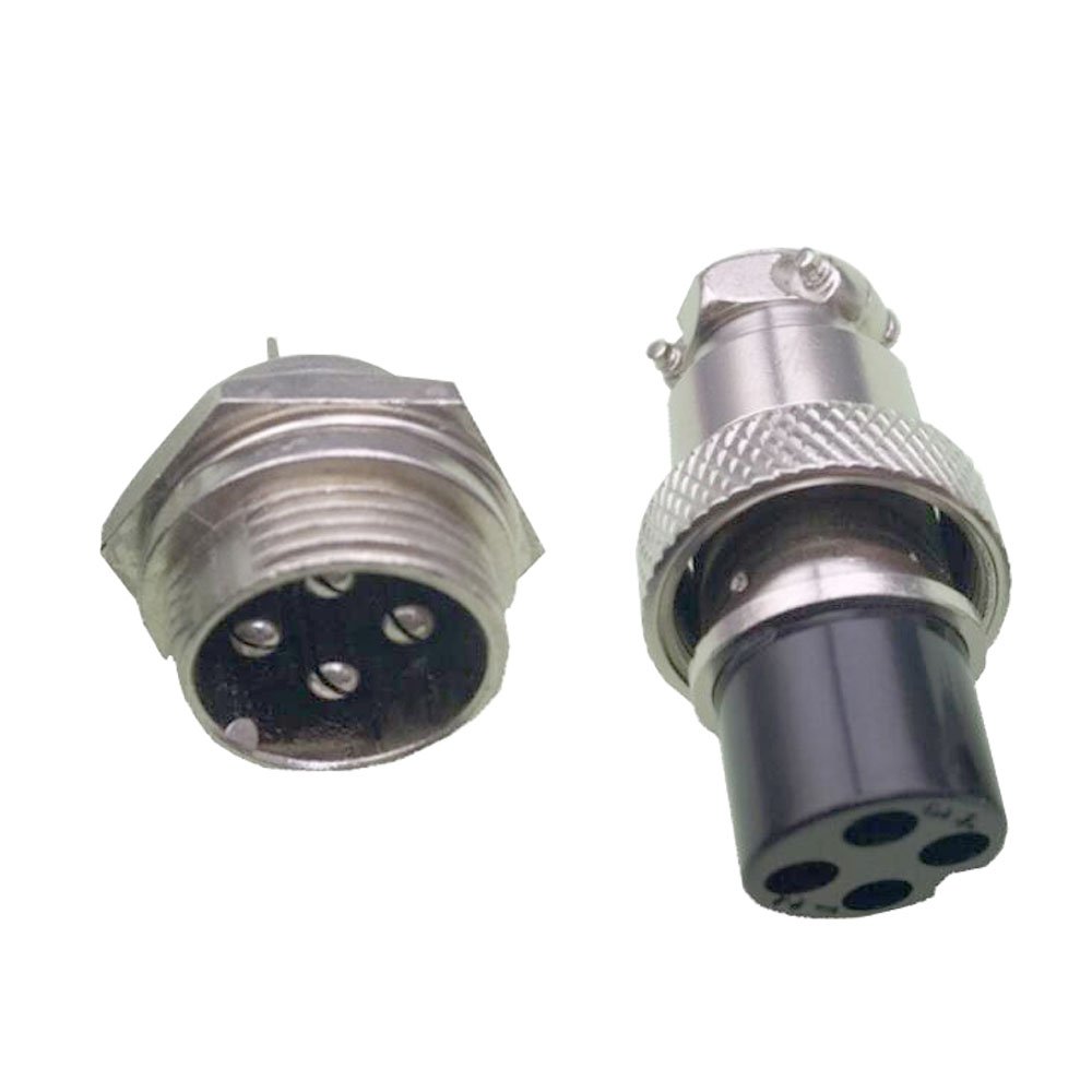 5 sets/kits 4 PIN 16mm GX16-4 Screw Aviation Connector Plug The aviation plug Cable connector Regular plug and socket
