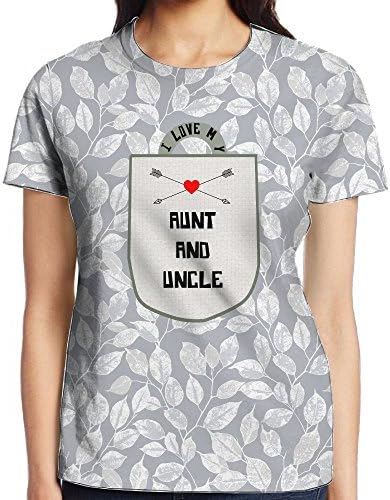 CINERLDO I Love My Aunt and Uncle Short Sleeve Gift Flower Cheap Personalised T Shirts Womens