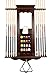 ISZY Billiards Pool Stick Holder Wall Mount - Cue Rack Only w/Chalk Holder, Holds 10 Cues & Full Ball Set - Billiards Accessories – Mahogany