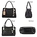 Deluxe Women 3 Piece Tote Bag Pu Leather Handbag Purse Bags Set (Black4)