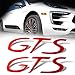 (Pack of 2) Sideblade Side Body Decal Reflective Vinyl Sticker for Porsche GTS Logo Red