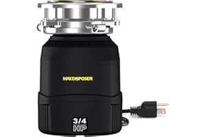 MAX DISPOSER Small Garbage Disposal 3/4 HP for Kitchen sink Quiet with Power Cord, Continuous Feed Food Waste Disposer Stainless Steel Grind 0.75 Horsepower, Easy to install