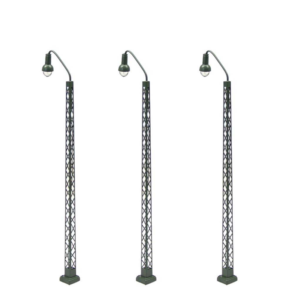 Evemodel 3pcs Model Railway Lights 1:100 Lattice Mast lamp Track light TT Scale Layout LQS39