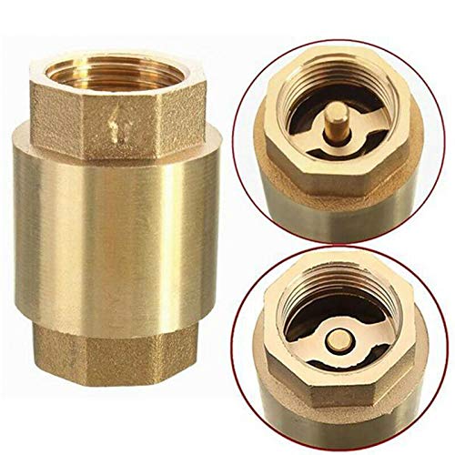 BE-TOOL Spring Check Valve 1/2" 18.5mm Brass Non-Return Valve for Water, Oil, Steam & Other Media (Pack of 1)